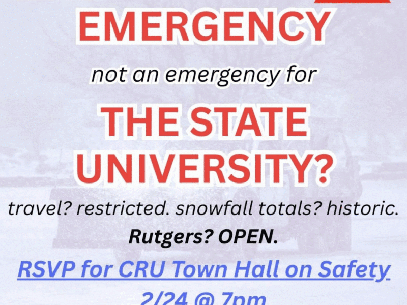 Town Hall flyer posted on Rutgers AAUP Instagram