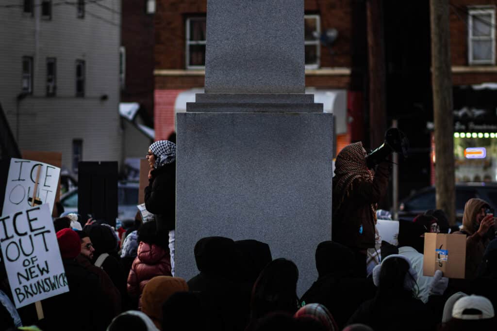 Speakers at Monument Park. Photo: Brea Yumiguano